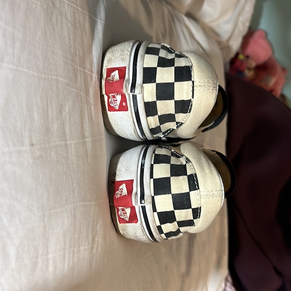 Vans size 6.5 black and white slip ons - Picture 2 of 5